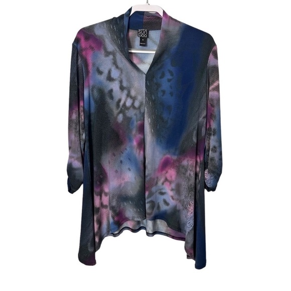 Clara Sun Woo Printed Asymmetrical Jersey Tunic - Picture 1 of 5